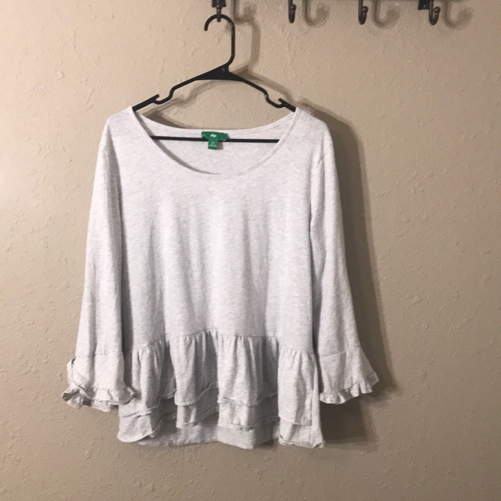 This is a grey long sleeve shirt